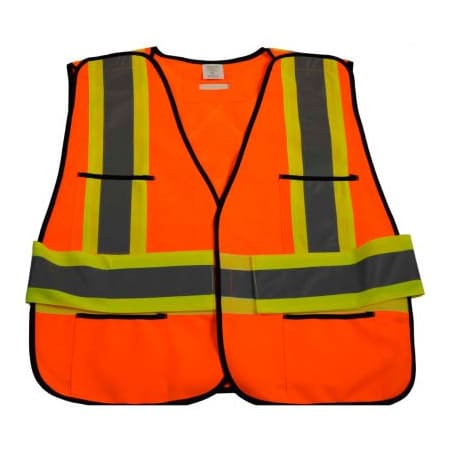 Petra Roc Inc Petra Roc ANSI & CSA Public Safety Vest, Solid Front Mesh Back, "X" On Back, Orange/Lime, 2XL-5XL OV2-PSVCSA-Plus